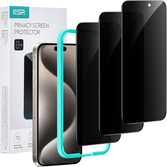 ESR 3 Pack for iPhone 15 Pro Max Privacy Screen Protector