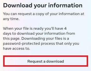 Request a Download.