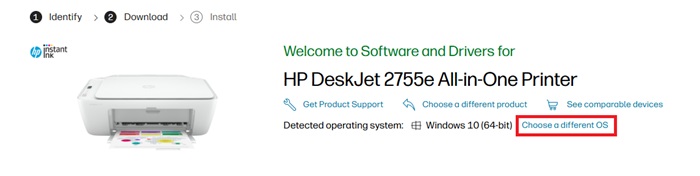 choose the required OS t