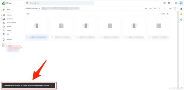 encounter the Google Drive download quota exceeded error