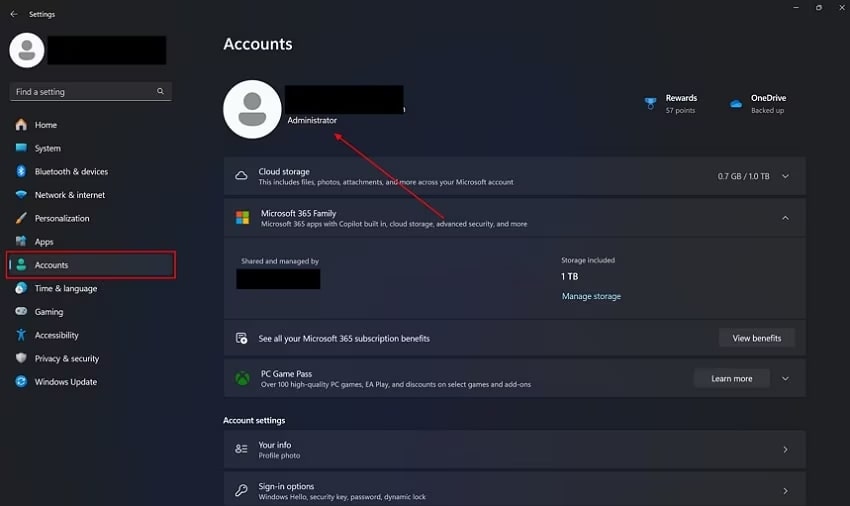 Log In Using an Administrator Account