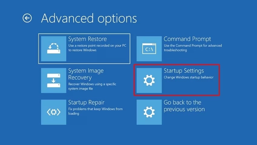 startup setting
