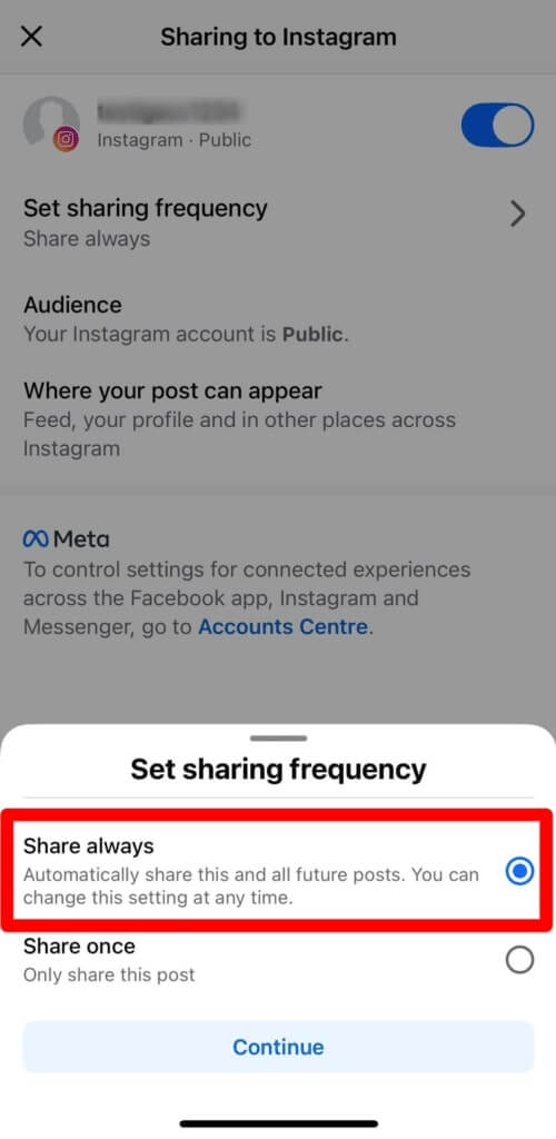 set sharing frequency