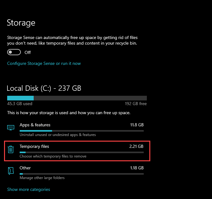 temporary files storage