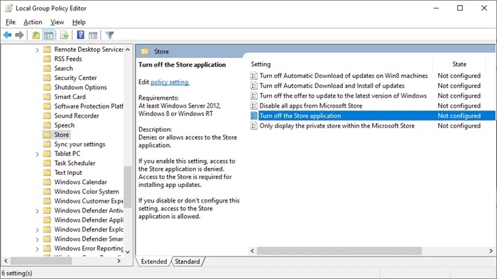 Turn off the Store application