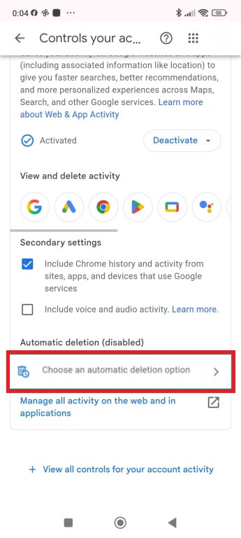 Select the items you want to remove and click Delete.