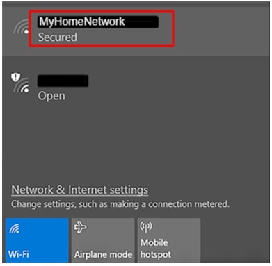 Wi-Fi icon on windows