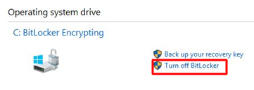 Click Turn off BitLocker.