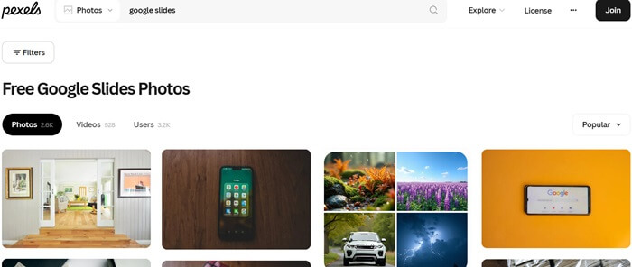 Pexels for Google Slides