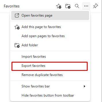 Export favorites