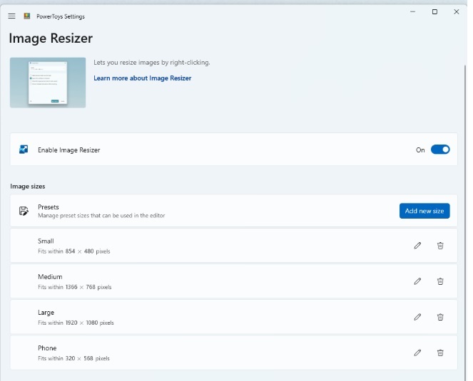 image resize microsoft powertools