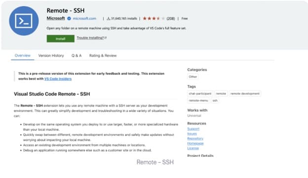 Remote ssh