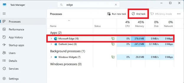 end microsoft edge