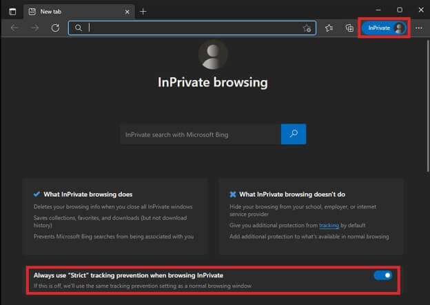 activate the VPN in the Private browsing Window