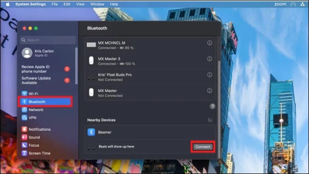 connect with bluetooth