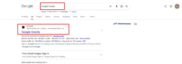google gravity