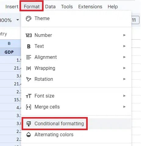 add conditional formatting