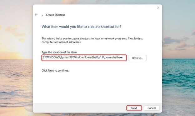 Create Shortcut