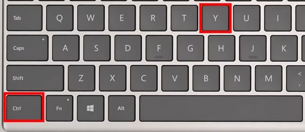 ctrl + Y