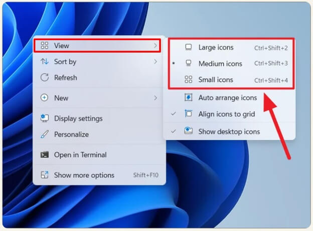 view icons