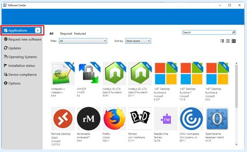 application tab