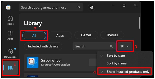 show installed products only