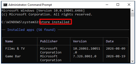 store installed