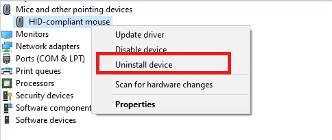 uninstall device