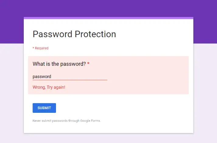 Enter the both right and wrong passwords