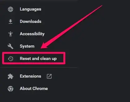 Google Chrome Reset Cleanu