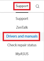 Drivers and Manuals asus