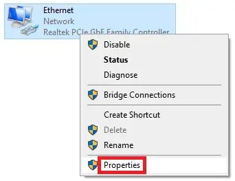 ethernet Properties